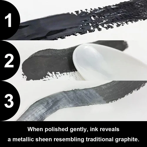 Vista 3 de Kuretake Tinta de pintura, para pluma de inmersión, pincel, líquido, pasta, artista, pinturas no tóxicas, ilustración, letras, dibujo, escritura