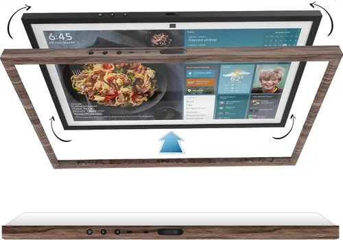 Vista 6 de Marco decorativo de grano de madera para Echo Show 21 (grano de madera oscura)
