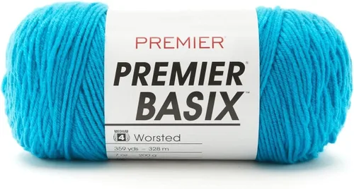 Vista 49 de Premier Yarns Basix, hilo de estambre sólido, hecho de acrílico, hilo ideal para ganchillo y tejido, color blanco, 359 yardas