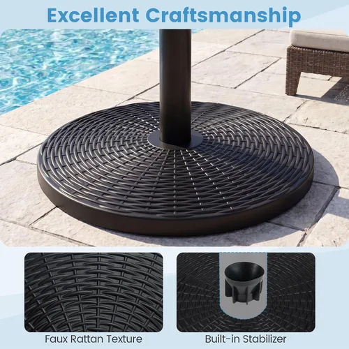 Vista 6 de Giantex Soporte de base de sombrilla de patio de 21 libras, soporte resistente para sombrilla para exteriores con base rellena de cemento, se adapta