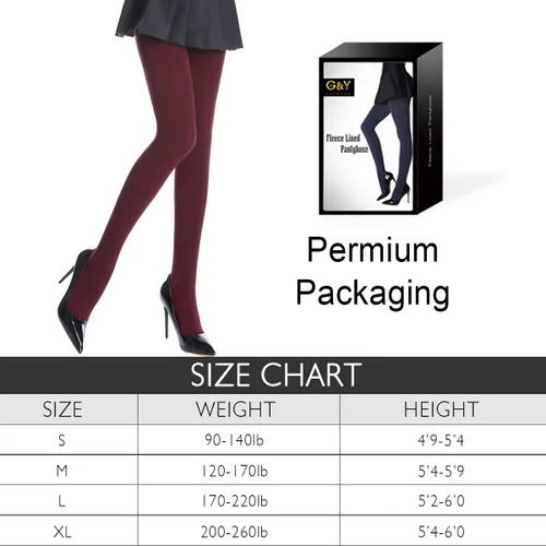 Vista 5 de G&Y 2 pares de medias con forro polar para mujer, 120D, opacas, cálidas, para invierno