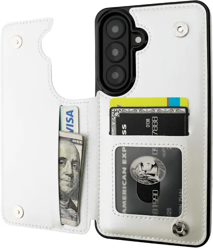 Vista 10 de ONETOP - Funda tipo cartera para Samsung Galaxy S22 con tarjetero, color negro Kickstand,ID/Cash Holder,Case Wallet with Card Slots,Double