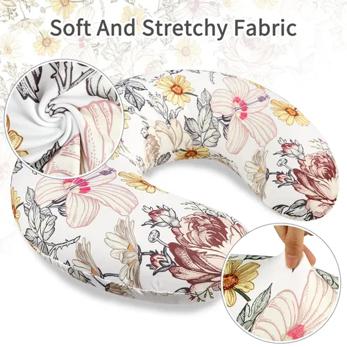 Vista 3 de Funda de almohada de lactancia, funda de almohada elástica para lactancia materna para bebés, niñas, suave y ajustada para funda de almohada