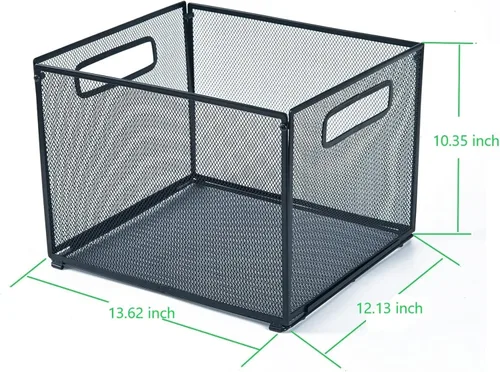 Vista 2 de SETTFRFE Organizador de Carpetas Colgantes de Tamaño Carta, Caja de Archivos Colgantes de Malla Metálica, Cestas de Archivos de Oficina, Negro