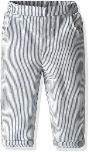 Vista 4 de Camisa a rayas para niños pequeños con corbata de moño + pantalones largos con tirantes