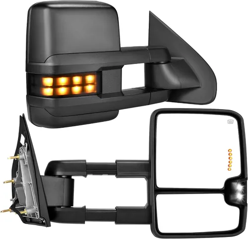 Vista 13 de AUTOSAVER88 Espejos de remolque compatibles con Chevy Silverado GMC Sierra 2007-2014, juego de espejos de remolque con calefacción eléctrica