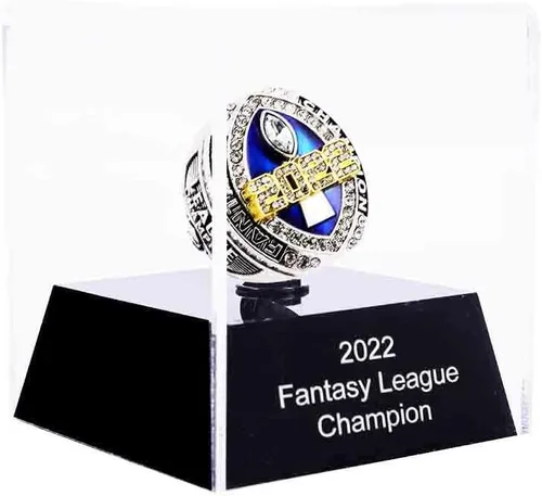 Vista 5 de Anillo del campeonato de fútbol de fantasía 2022 Anillo pesado de campeón FFL Trofeo de premio chapado en oro y plata para el ganador de la Liga
