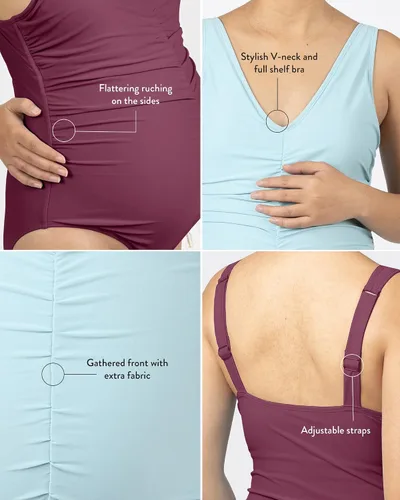 Vista 2 de Kindred Bravely Traje de baño de maternidad de una pieza Gathered Trajes de baño de maternidad para mujer