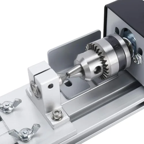 Vista 3 de RELMON Mini máquina de torno CNC, kit de máquina pulidora de cuentas de torno mini, fresadora de torno de madera de bricolaje, molienda de perlas