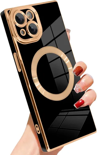 Vista 30 de SAKUULO - Funda magnética rectangular de lujo para iPhone 12 Pro Max, color negro