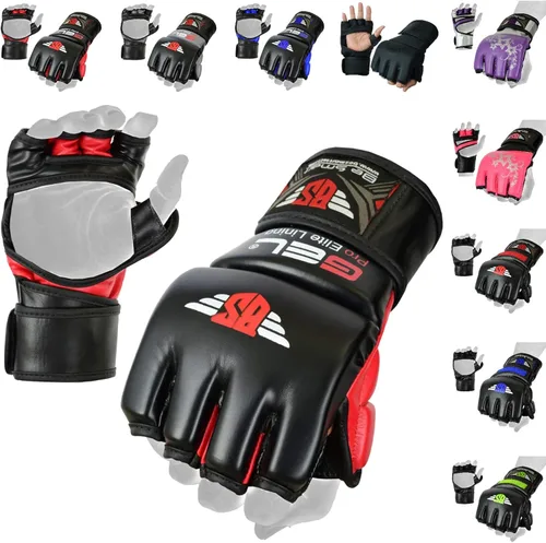 Vista 13 de BeSmart Guantes de Kickboxing UFC - Guantes de MMA para Sparring y Entrenamiento para Artes Marciales Mixtas, Adultos Hombres y Mujeres
