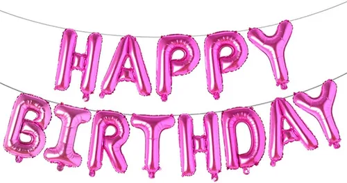 Vista 14 de Globos de cumpleaños con texto en inglés «Happy Birthday», de papel de aluminio para decoración (idioma español no garantizado), Azul Start