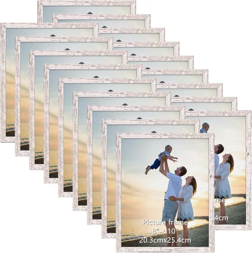 Vista 36 de Hoikwo 18 paquetes de marcos de fotos de plástico negro de 3.5x5 multifuncionales con cubierta de plástico para fotos familiares, obras de arte