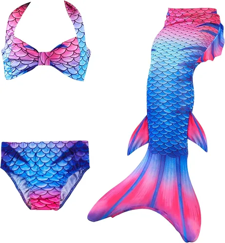 Vista 2 de Niñas Cola de sirena Natación Traje de baño Natación Ropa de playa Niños Sirena Traje de baño Halloween Cosplay Trajes