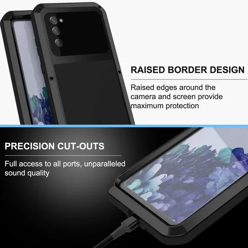 Vista 6 de LOVE MEI Funda militar resistente para Samsung Galaxy S20 FE 5G, con protector de pantalla de vidrio templado, a prueba de golpes, a prueba