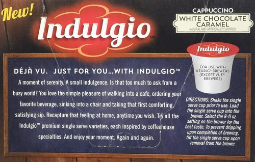 Vista 4 de Indulgio Capuchino, caramelo de chocolate blanco, 12 unidades de taza individual para cafeteras Keurig K-Cup