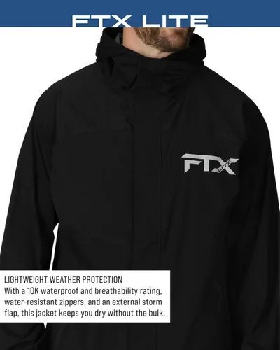 Vista 4 de FROGG TOGGS Chaqueta impermeable FTX Lite para hombre, 3 capas, impermeable, transpirable, elástica y cómoda