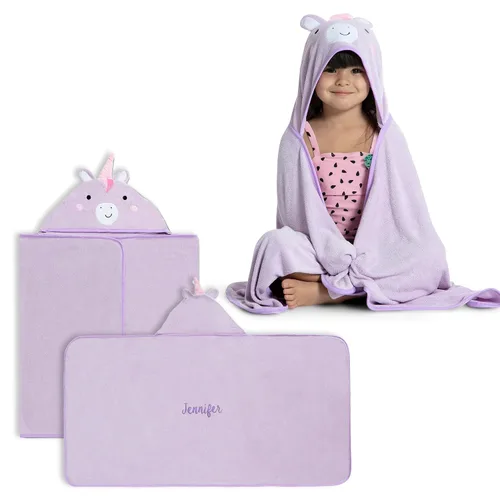 Vista 13 de Delta Children Toalla de baño con capucha personalizada para bebé/lactante - Super suave y absorbente - Esencial para recién nacido - Regalo ideal
