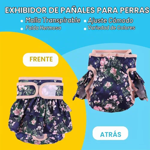 Vista 6 de NOYAL Pañales lavables para perras, reutilizables, de alta absorción, a prueba de fugas, paquete de 3 unidades Rosa