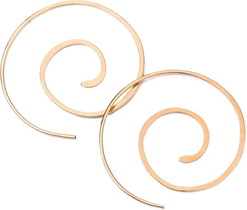 Vista 101 de Aretes de aro finos martillados, elegantes plata esterlina geométrica sólida, relleno de oro y relleno de oro rosa; para mujer por Lotus Stone