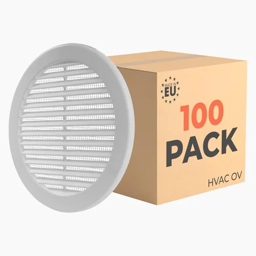 Vista 22 de Paquete de 10 cubiertas redondas de ventilación de aire de 4 pulgadas – Deflector de ventilación de aire Soffit de plástico blanco con malla