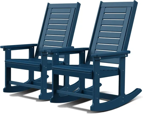 Vista 27 de GREENVINES Oversized Outdoor Rocking Chair, HDPE Rocker, Aqua