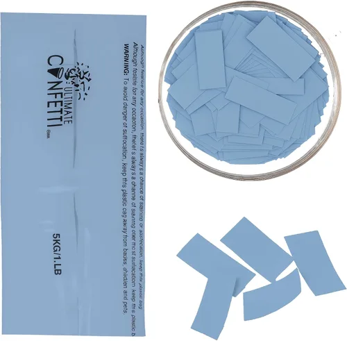 Vista 8 de Ultimate Confetti, Confeti Biodegradable Azul Bebé - Confeti de Papel de Seda Rectangular Revoloteante para Uso en Cañones y Lanzadores – Confeti