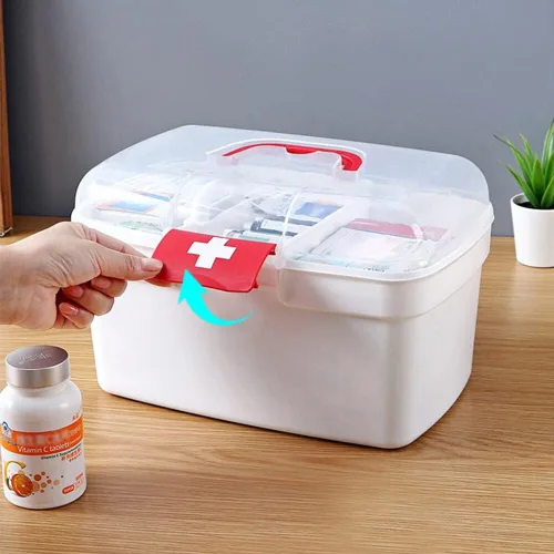 Vista 6 de Eforcase Organizador de almacenamiento – Caja de plástico para primeros auxilios – Kit de emergencia familiar organizador de almacenamiento