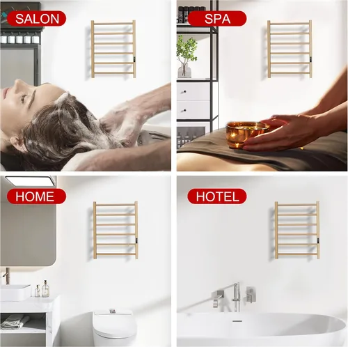 Vista 6 de Toalleros térmicos para baño, calentadores eléctricos de toallas para montar en la pared con temporizador y control de temperatura, calentador