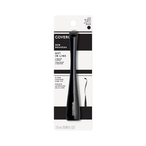 Vista 4 de COVERGIRL Get In Line Delineador de ojos líquido, vinilo negro, 0.08 onzas líquidas Vinilo negro 325