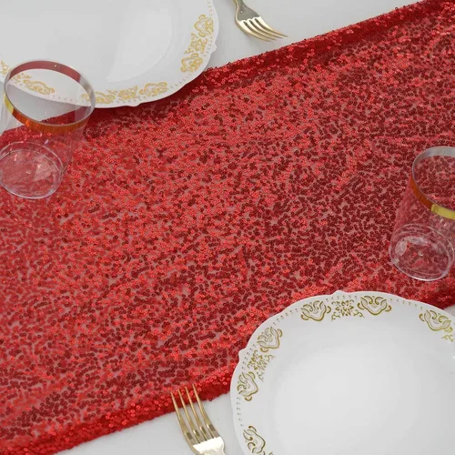 Vista 10 de Efavormart - Camino de mesa de lentejuelas negras de alta calidad para bodas, fiestas de cumpleaños, banquetes, decoración, ajuste rectangular