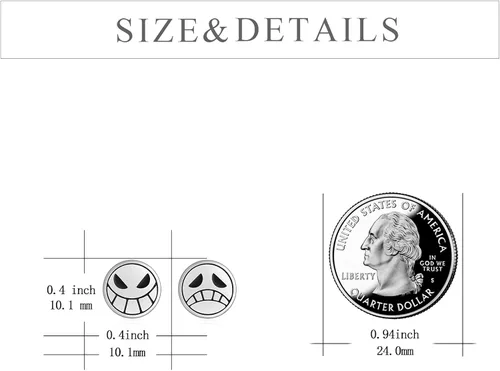 Vista 4 de POPLYKE Pendientes de anime de plata de ley 925 para mujer y hombre, Plata de ley, Plata de ley