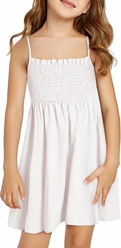 Vista 10 de blibean Vestidos de verano de algodón para niñas de 4 a 15 años A azul