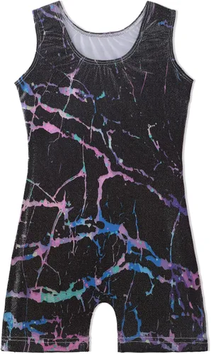 Vista 3 de EQSJIU Leotardos de gimnasia para niñas y niños mosaico sirena mariposa estrellas leopardo galaxia teñido anudado cosmos leopardo