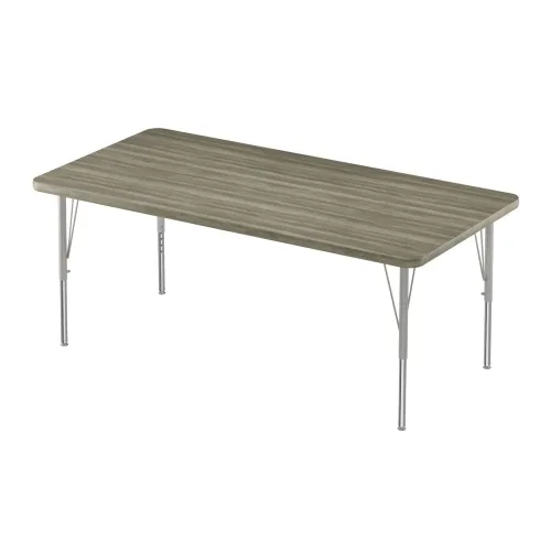 Vista 55 de Correll - Mesa rectangular de actividades para el aula de 30 x 60 pulgadas, altura ajustable (19-29 pulgadas), parte superior de granito gris, borde