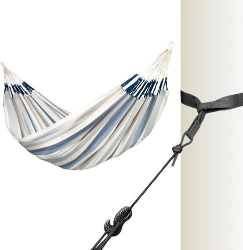 Vista 11 de LA SIESTA Brisa - Hamaca clásica colgante, hecha a mano, resistente a la intemperie, resistente a roturas para relajación en interiores y Almendra