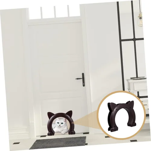 Vista 4 de Túnel de puerta de pasillo para gatos para puertas interiores, fácil de instalar, suministro para mascotas con tornillos resistentes, resistente a