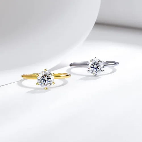 Vista 4 de MYSTCODE Moissanite Rings for Women Moissanite Wedding Band Moissanite Solitaire Engagement Ring Infinity Ring 925 Sterling Silver Rings Promise