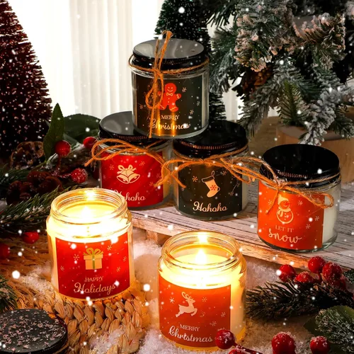 Vista 5 de MTLEE 12 velas perfumadas de Navidad en frascos a granel, regalos