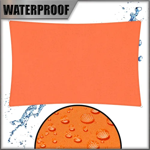 Vista 2 de Amgo Vela de Sombra Solar Cuadrada Rectangular Naranja de 4' x 4' Tamaño Personalizado Impermeable Pedido para Hacer UPF50+ AMWTPR0712 Toldo