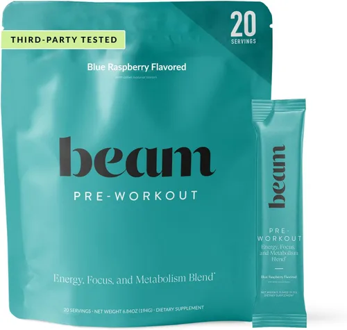 Vista 8 de Beam Polvo preentrenamiento para energía, enfoque y resistencia – Cafeína natural de PurCaf, Cognizin, electrolitos, L-citrulina, beta-alanina