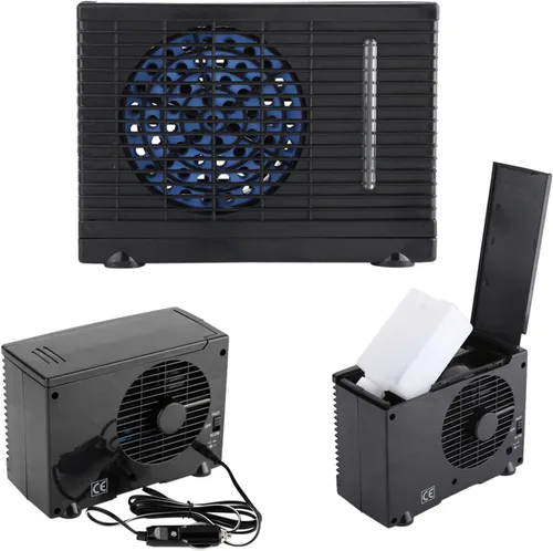 Vista 5 de Enfriador de aire portátil de 12 V, mini enfriador de aire móvil, ventilador de refrigeración por agua evaporativo para automóvil, camión, caravana