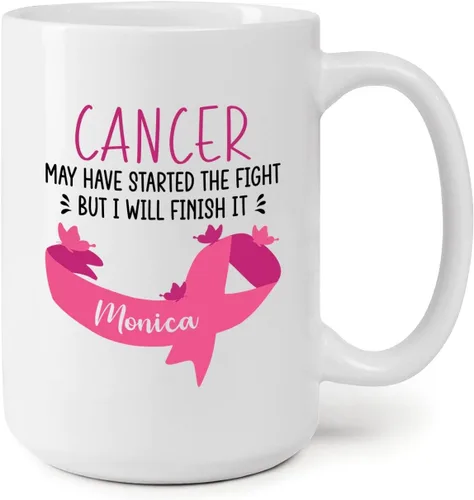 Vista 8 de Taza personalizada para sobrevivientes de cáncer, taza de cáncer de mama, taza de cinta rosa, regalo para sobreviviente de cáncer de mama, taza