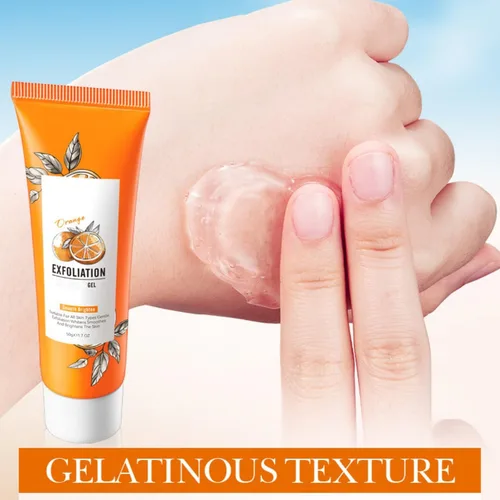 Vista 7 de Gel exfoliante naranja, gel pelador de vitamina C para cara y cuerpo, exfoliante facial suave, exfoliante hidratante y de limpieza profunda, suaviza