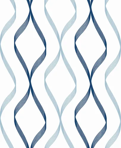 Vista 10 de NextWall Ogee Ribbon - Papel tapiz autoadhesivo (plateado y dorado)