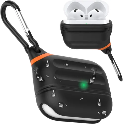 Vista 16 de Funda para AirPods Pro, funda de silicona impermeable para AirPods Pro 2, protección impermeable, portátil, para USB-C/inalámbrico, antipérdida, una