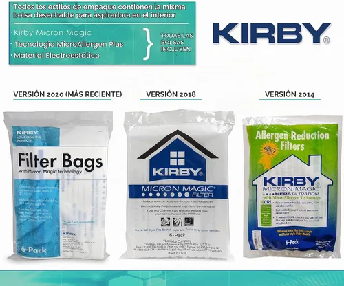 Vista 4 de Kirby Bolsas de filtro HEPA de reducción de alérgenos 6 unidades Parte #204811 Reemplazo OEM para aspiradoras Kirby estilo F y Twist