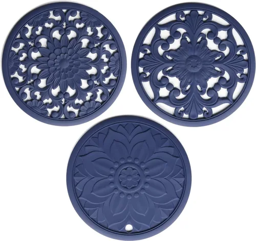 Vista 7 de Salvamanteles de silicona para platos calientes, mesa, encimera, antideslizantes, resistentes al calor, salvamanteles modernos para tetera
