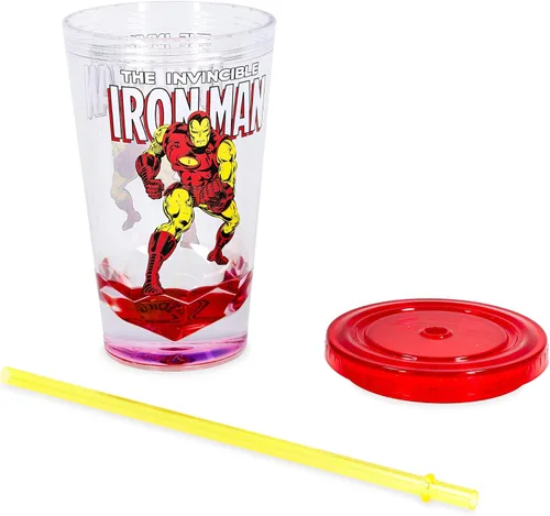 Vista 5 de JUST FUNKY Marvel Retro Iron Man Taza de carnaval de 19 oz
