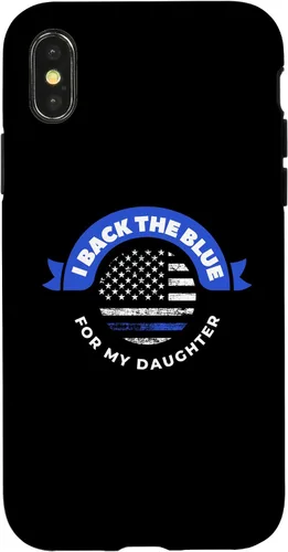 Vista 5 de Funda para iPhone 12 mini I Back The Blue For My Daughter Police Parents